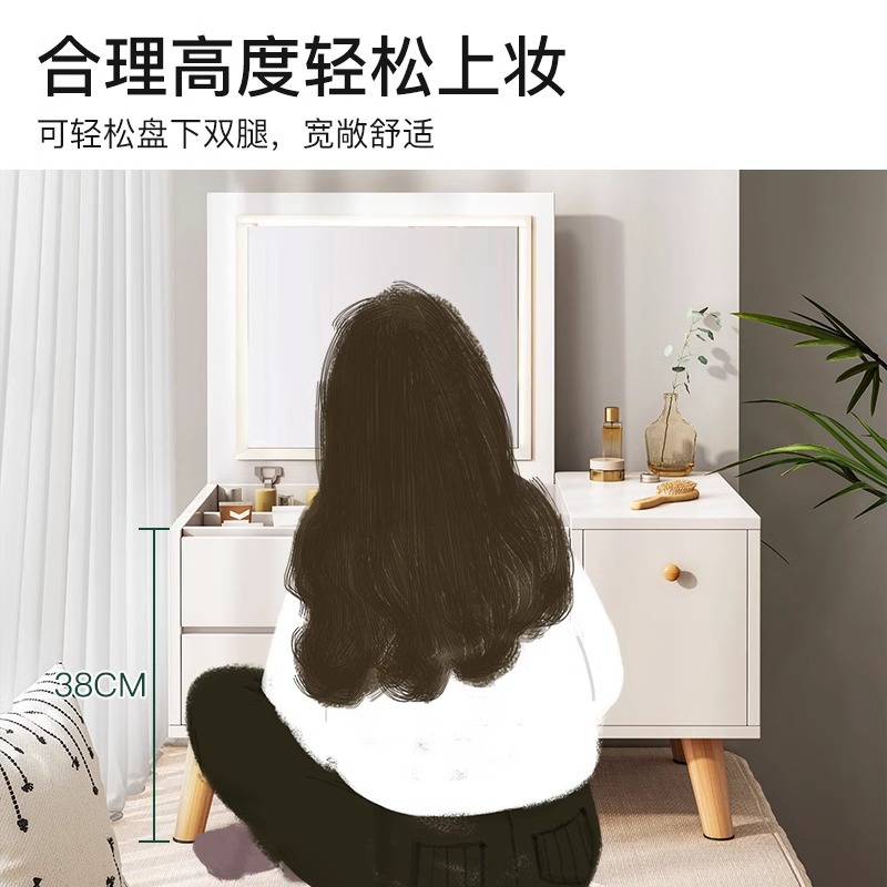 Tocador Dormitorio Tocador minimalista moderno Tocador de ventana salediza para el hogar Gabinete de maquillaje pequeño Mesa pequeña Mesa de maquillaje