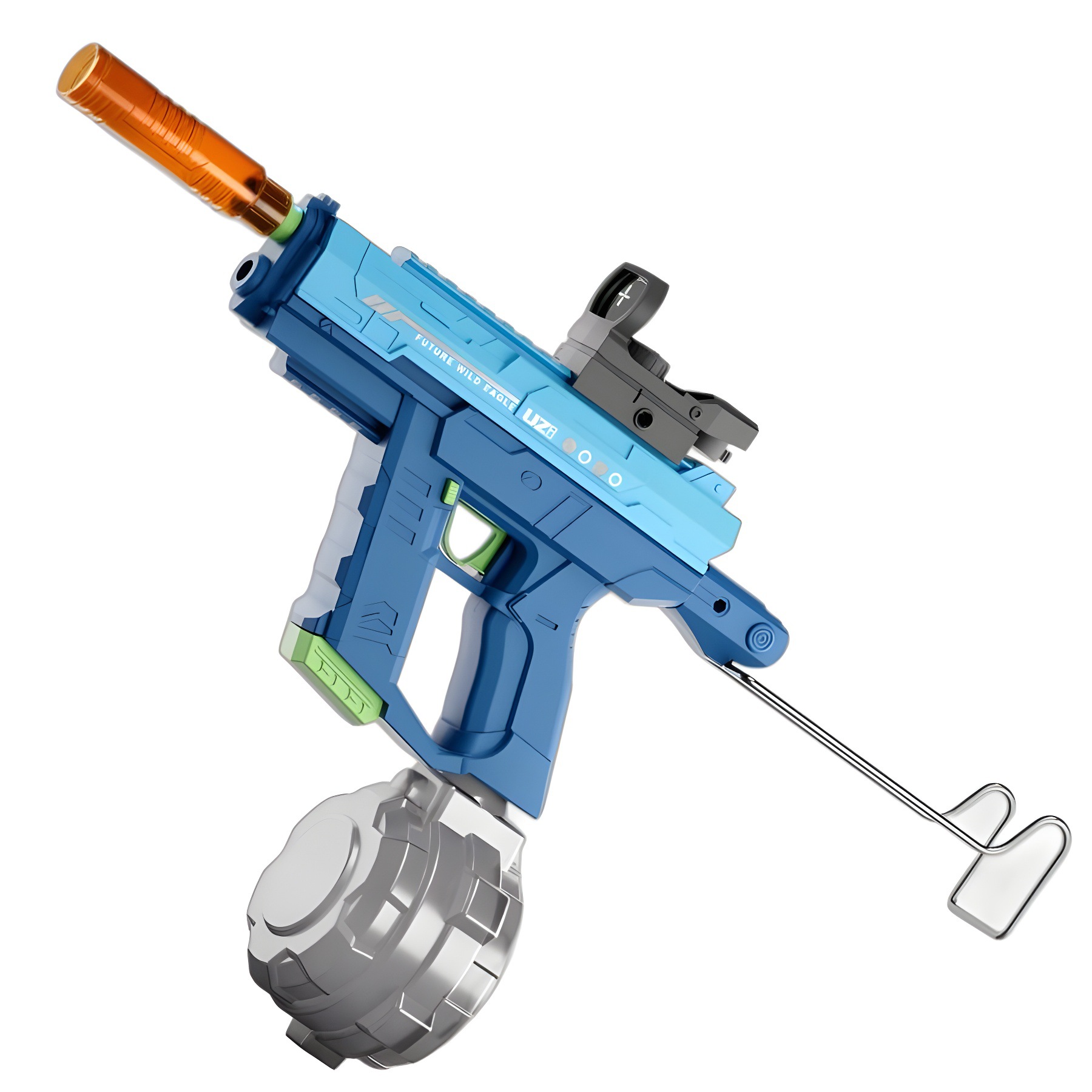 Pistola de agua transfronteriza eléctrica automática de absorción de agua UZI mano automática de doble modo con iluminación juguete de pistola de rociador de agua infantil