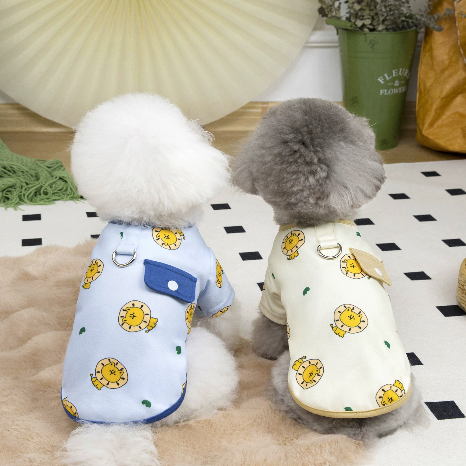 Футболка с изображением льва, одежда для собак, одежда для домашних животных, весенне-летняя футболка с жилетом для домашних животных Bichon Teddy