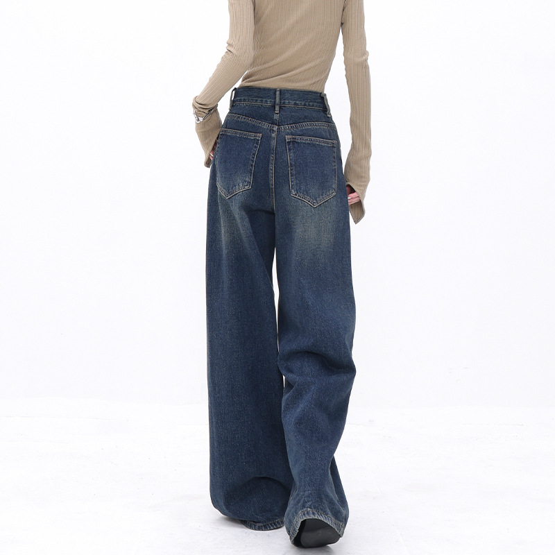 Loose Washed Old Wide Leg Women's Jeans