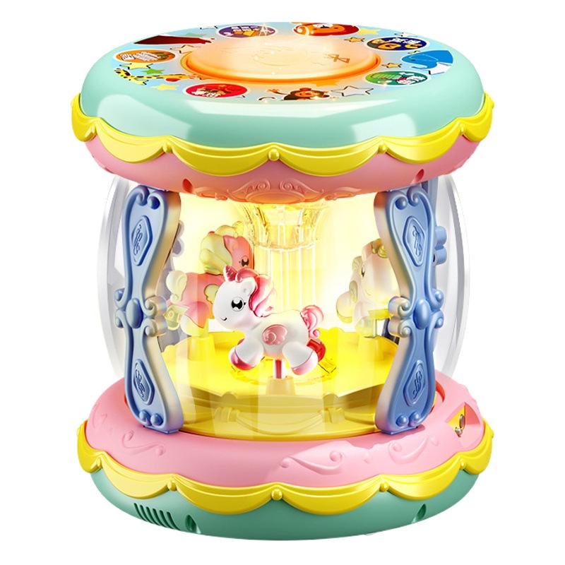 Baby Carousel hand clap drum baby early education puzzle light music clap drum toys children wholesale gifts