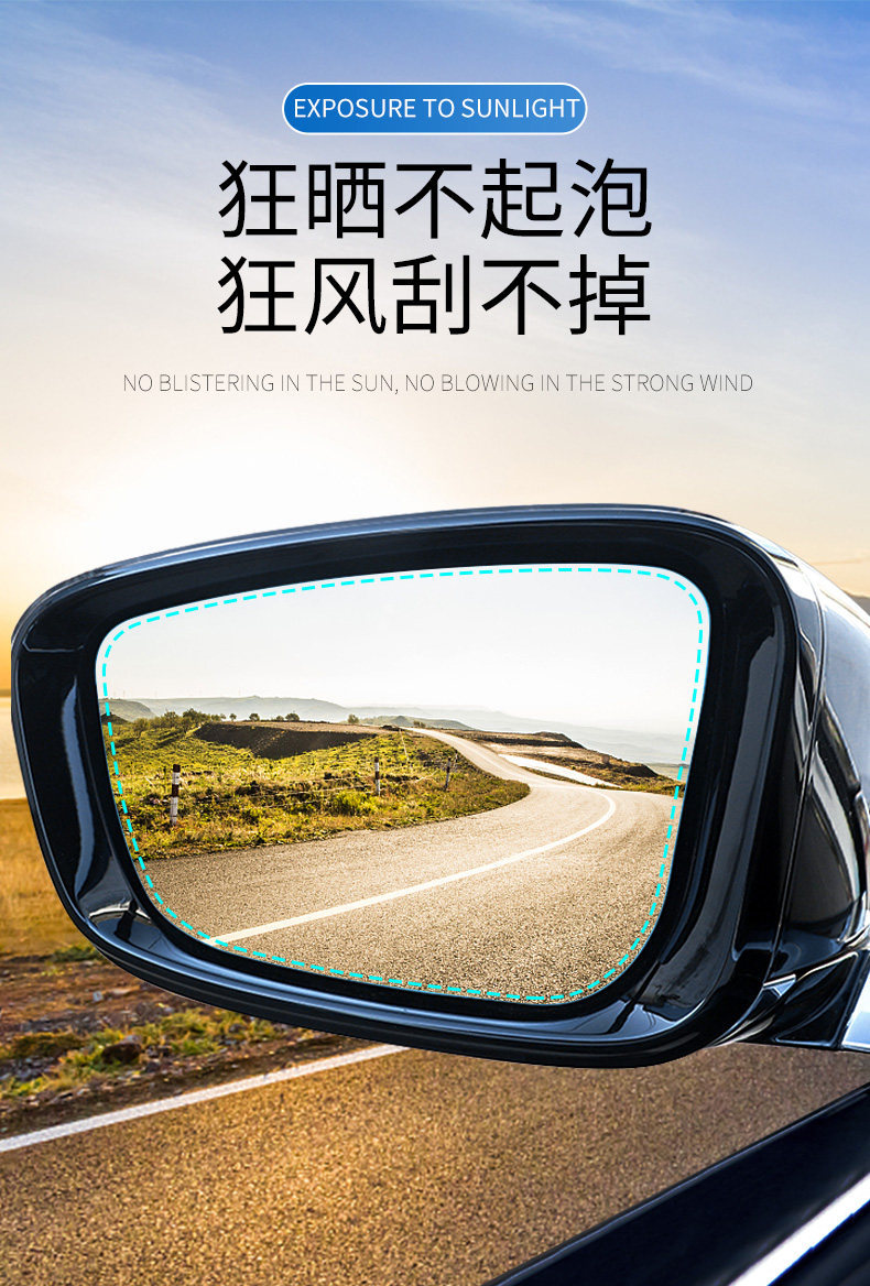 Car Hydrophobic Film Rearview Mirror Rainproof Anti-glare Universal