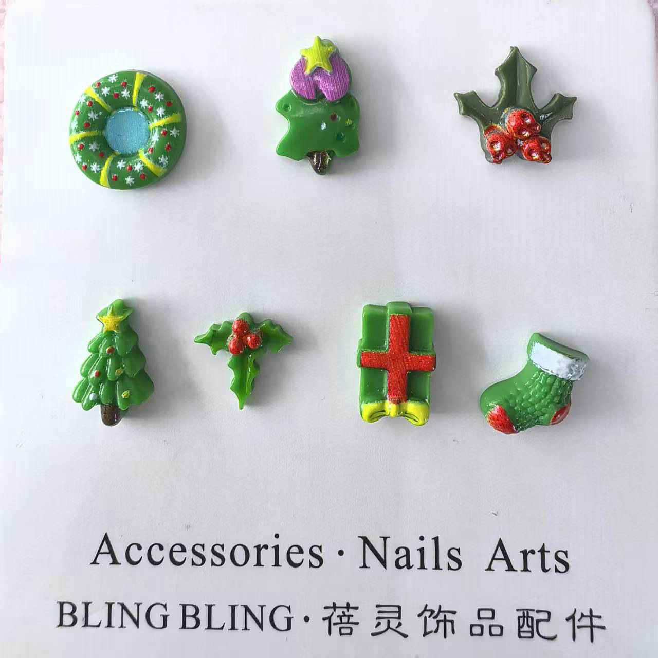 圣诞用品圣诞树圣诞甜甜圈圣诞节袜子美甲饰品批发美国欧洲韩国澳