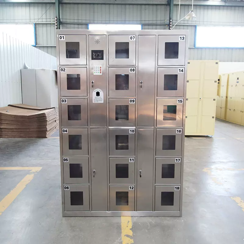 不锈钢存包柜 无尘车间员工密码储物柜 人脸识别IC卡不锈钢智能柜