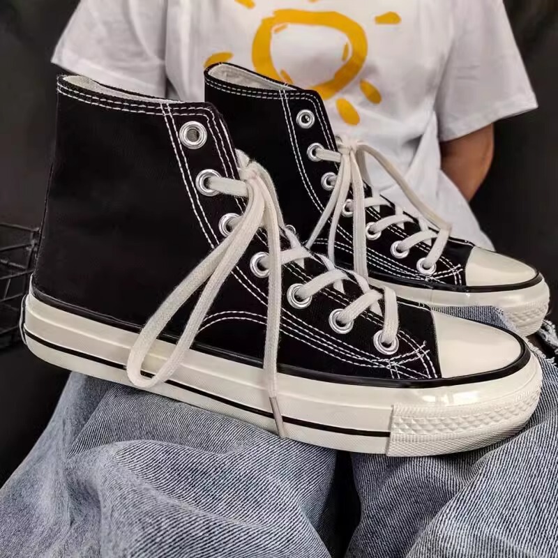 Meiqi Converse 1970S Canvas Shoes Men's Summer High-End Low-Top Trendy Black Casual Sneakers