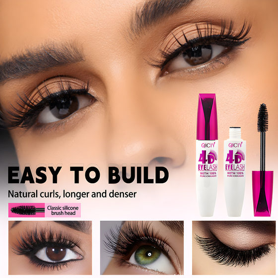 [Cross-Border Supply] Qiciy Mascara European and American Waterproof Curling Thick Non-Smudged Long-Lasting 4D Mascara