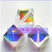 正品奥地利水晶散珠 5600 斜孔方珠  6mm 金香槟 白AB