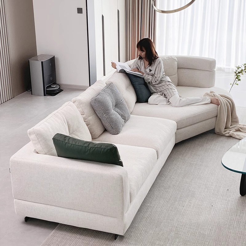 Diseñador de gran piso plano sofá semicircular sala de estar Alexander estilo minimalista italiano combinación de muebles de tela arqueada