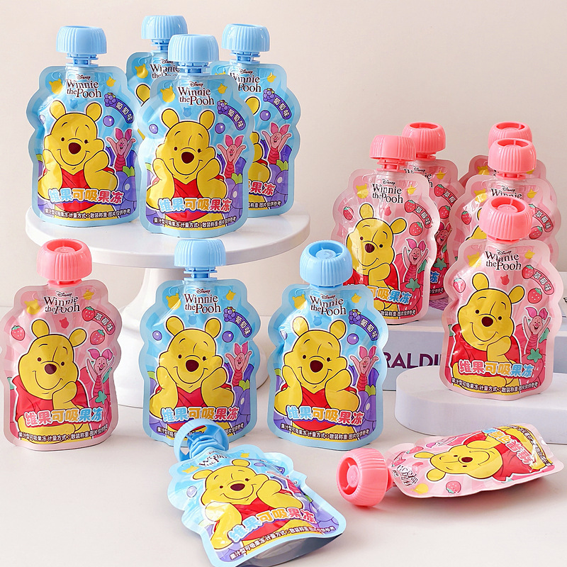 Disney Winnie the Pooh Juice Squeeze Jelly Kindergarten Children's Holiday Graduation Gift Winnie the Pooh Cartoon Snack Jelly