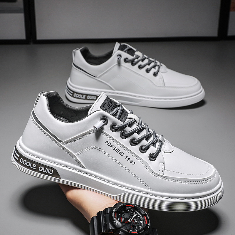 Men’s Casual Trainers Breathable White Slip-on Shoes For Spring_voghion.com