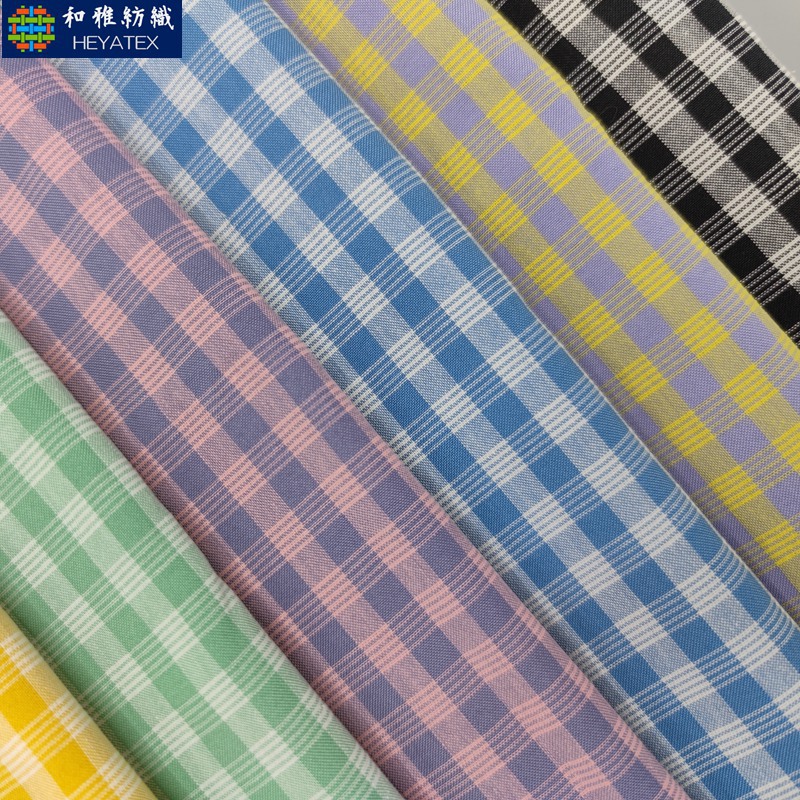 色织平纹涤棉小彩格布 现货春夏衬衫连衣裙休闲童装女装面料