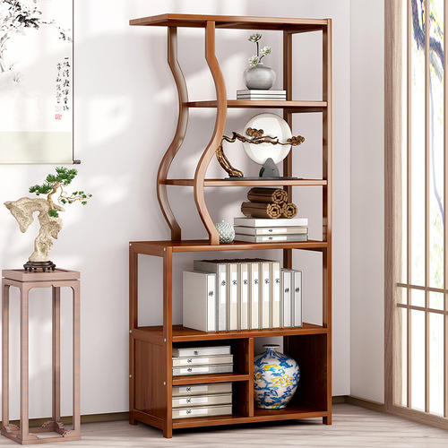 Modern Minimalist Chicken-Wing Wood Display Cabinet, Antique Shelf, Solid Wood Chinese-Style Tea Rack, Multi-Treasure Pavilion, Tea Room Storage Rack