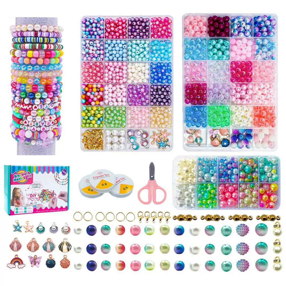 亚马逊跨境厂家直供串珠手链穿珠配饰diy材料包套装手串配饰珠子