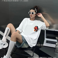 驴家正确版火焰山彩绘联名25新款L家高品质短袖上衣男女圆领T恤