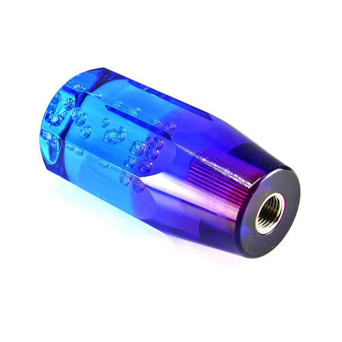 Car modification octagonal dual-color shift knob with crystal ball and light wave stick head dual color 100mm