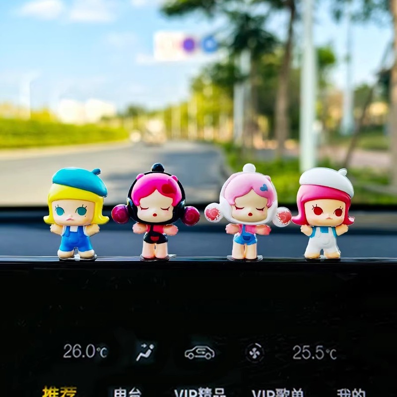 「New Bubble Mart」車の装飾品、車のセンターコンソールのディスプレイ装飾、かわいい女の子の車のインテリアアクセサリー|undefined