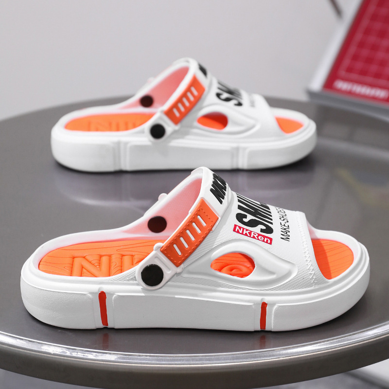 Sandalias y pantuflas de distribución transfronteriza para hombres, ropa exterior de verano, suela gruesa, sensación de mierda, sandalias de playa, tendencia, conducción de dos manos, talla grande