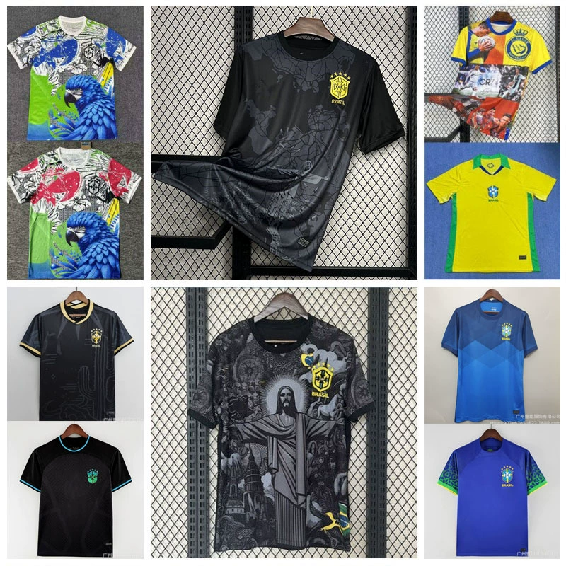 Cross-border delivery of 2425 season Brazil jerseys home and away Jesus special edition fan commemorative football uniforms