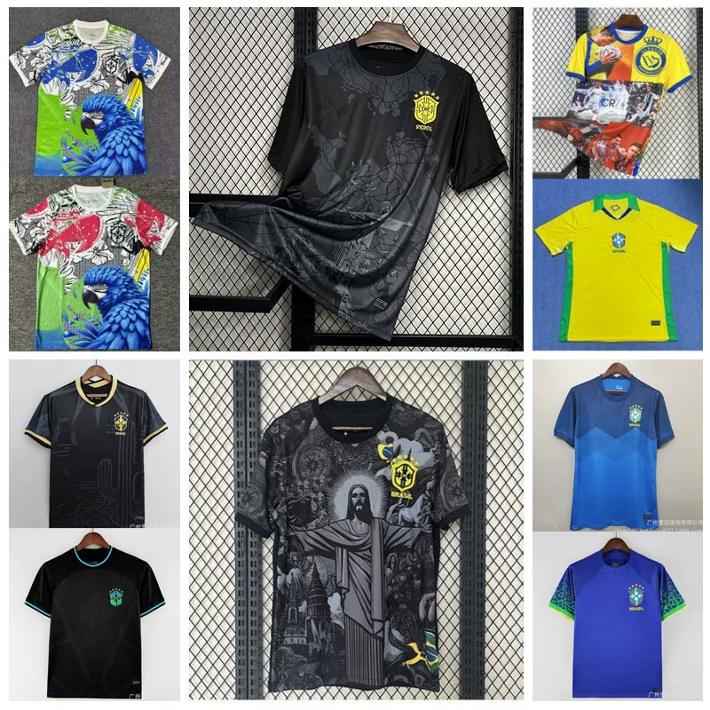 Cross-border delivery of 2425 season Brazil jerseys home and away Jesus special edition fan commemorative football uniforms