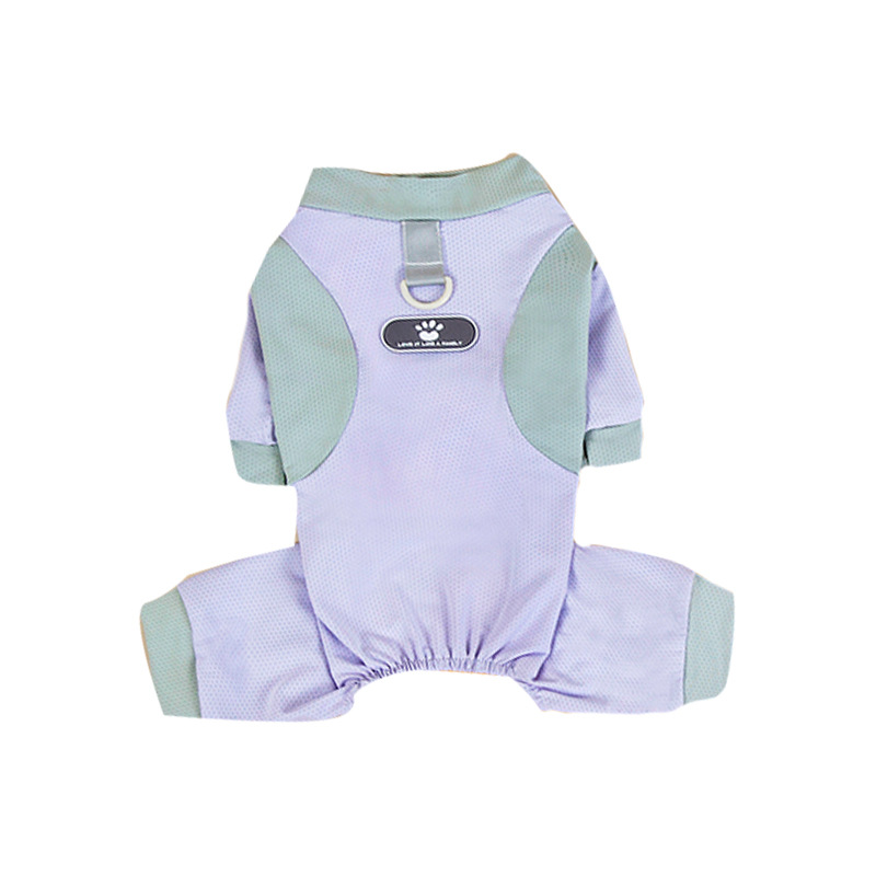 Perro de verano frío patas de impresión de piel marca de hielo de malla de cuatro patas abrigo frío al aire libre protección solar ropa de perro de mascota