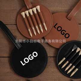 跨境新品高尔夫球钉收纳皮套球TEEdiy父亲节图片彩印高尔夫球钉座