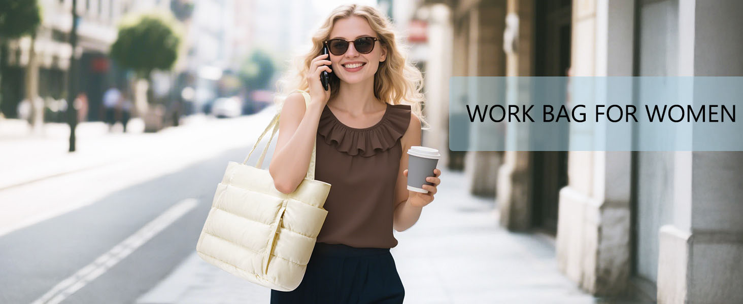 Quilted Tote Bag For Women, Large Capacity Handbag For Travel_voghion.com