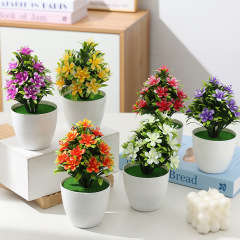 模造花鉢植え室内家庭食卓装飾小置物五葉梅花鉢植えプラスチック花越境植物