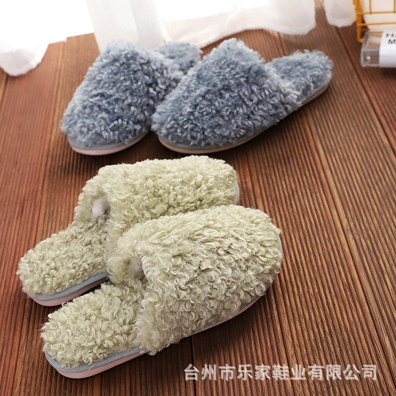 Женские зимние хлопковые тапочки на толстой подошве для дома, нескользящая плюшевая теплая домашняя обувь для беременных, мужские зимние тапочки с флисом.