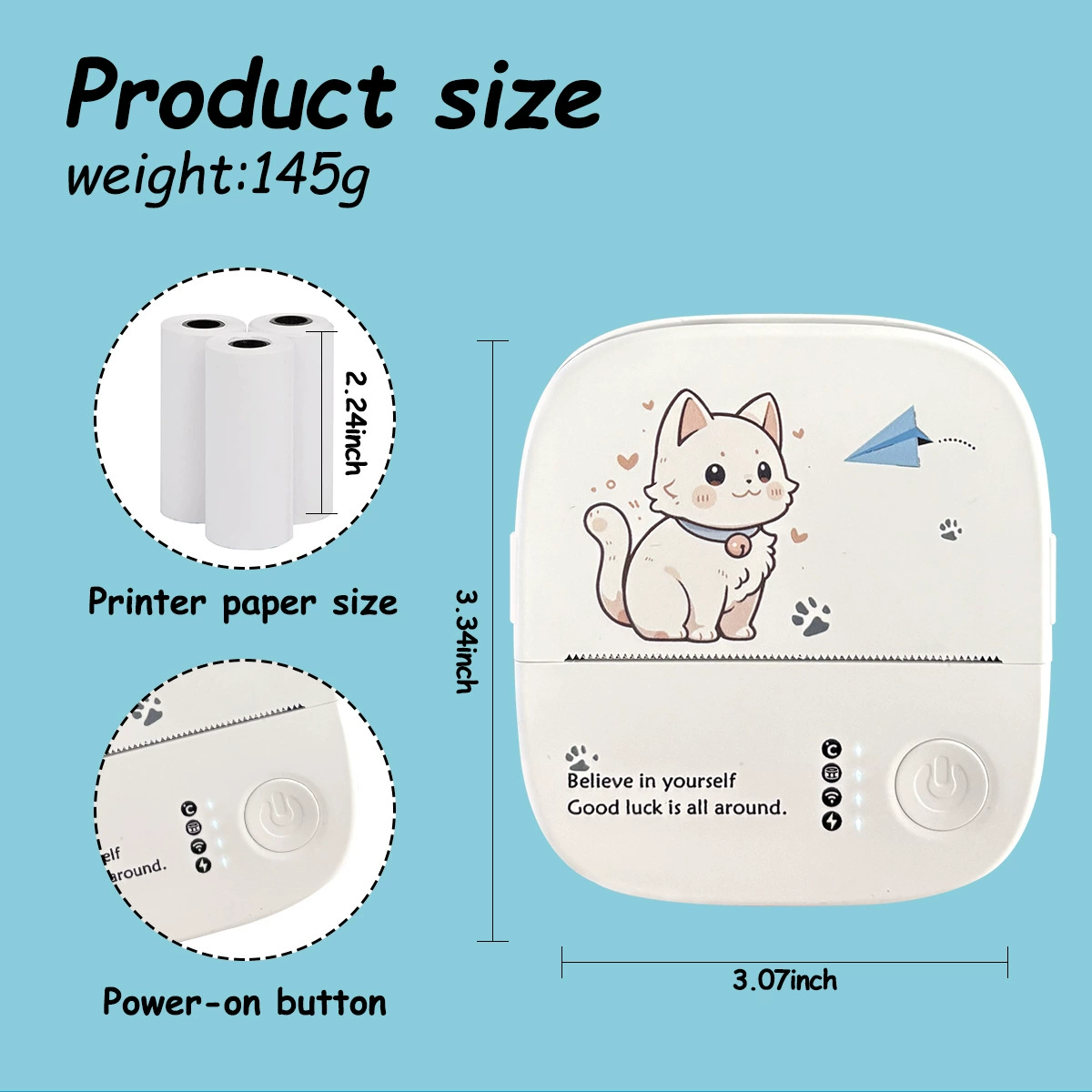Small pocket photo for students, handheld printer, bluetooth