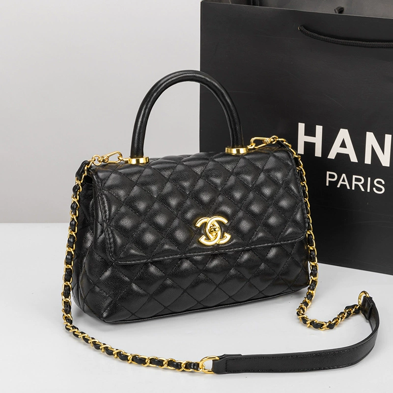 Сумка через плечо одно-ременная из натуральной кожи, стиль Chanel, цепочная сумка