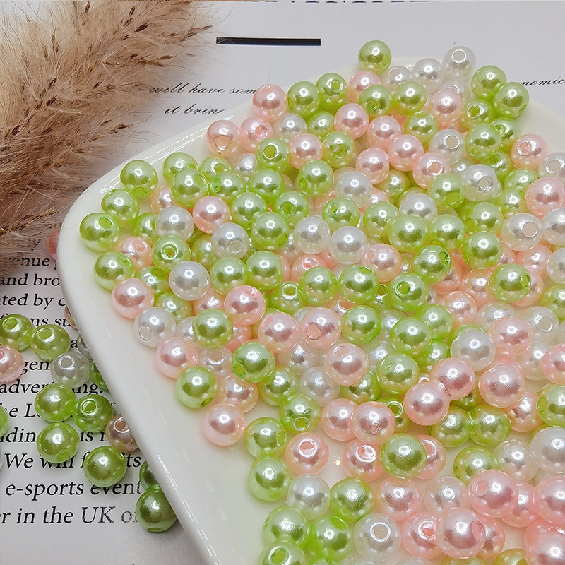 Perlas de color resaltadas perforadas perlas de plástico ABS DIY material de bolsas hechas a mano accesorios accesorios al por mayor