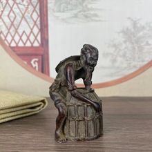 宋代古铜姜太公钓鱼摆件人物摆件渔翁满载而归家居办公室装饰礼品