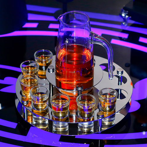 KTV bar bullet cup set baijiu glass shot small liquor cup one-mouth stainless steel cup holder