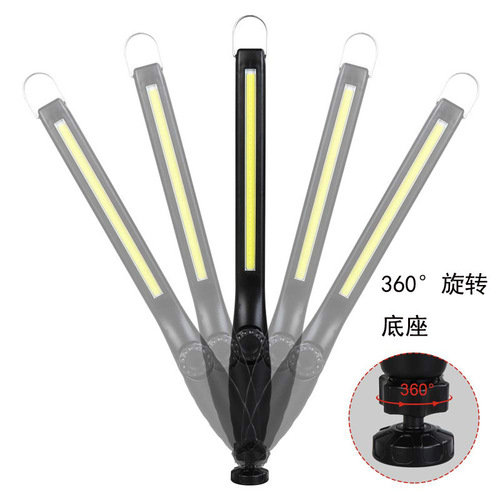 Work light COB lighting auto repair LED strong magnetic flashlight hook adjustable cross-border angle USB charging inspection light