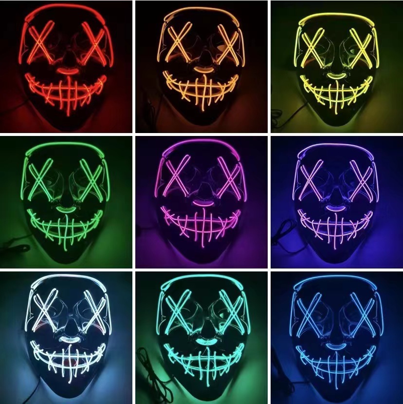 LED Flashing Ghost Face Mask