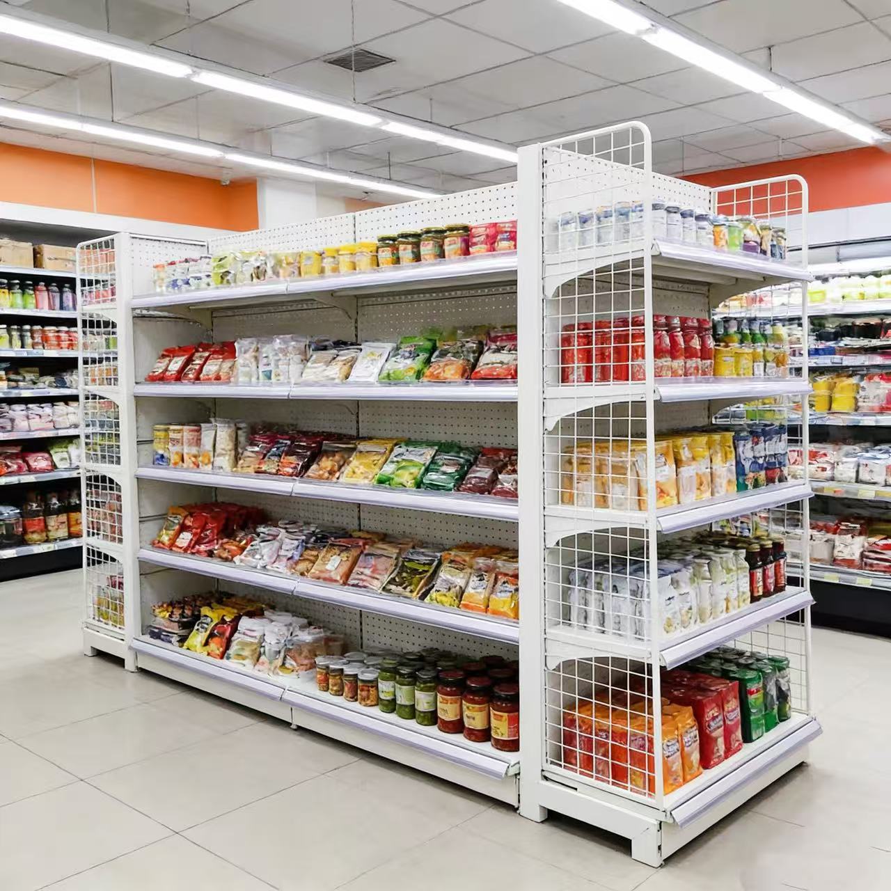 Estantes de exhibición de supermercado mayorista estantes de supermercado gruesos una sola y doble cara multicapa tienda de conveniencia estantes de supermercado image 3