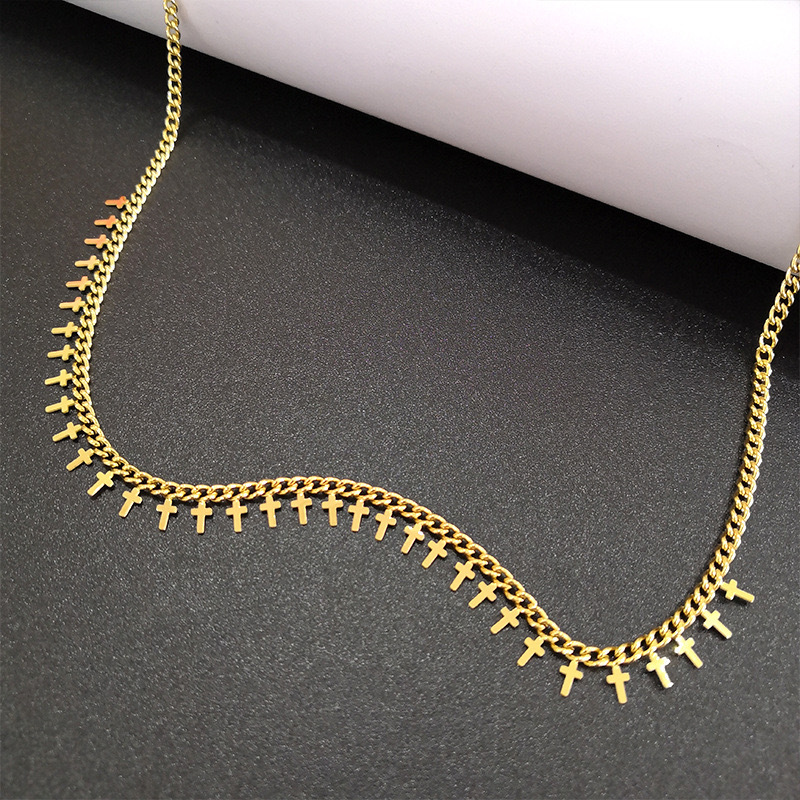 Gold Plated Cross Stainless Steel Necklace 4 IMG_9567