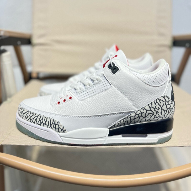 Shoes Aj3 Pure Original Shoes Fujiwara Hiroshi First Layer Cowhide Men's and Women's Basketball Shoes Joe 3 White Cement Gray Cement Sports Shoes