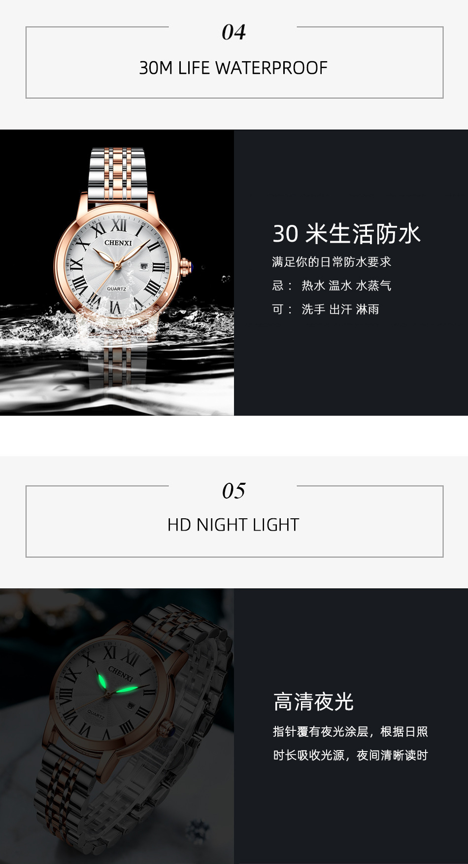 B7218 610K ĐỒNG HỒ NỮ GUATDAG KIM DẠ QUANG MÁY PIN, MÁY THẠCH ANH ĐỒNG HỒ PHỤ KIỆN NỮ G02 SẢN PHẨM MỚI