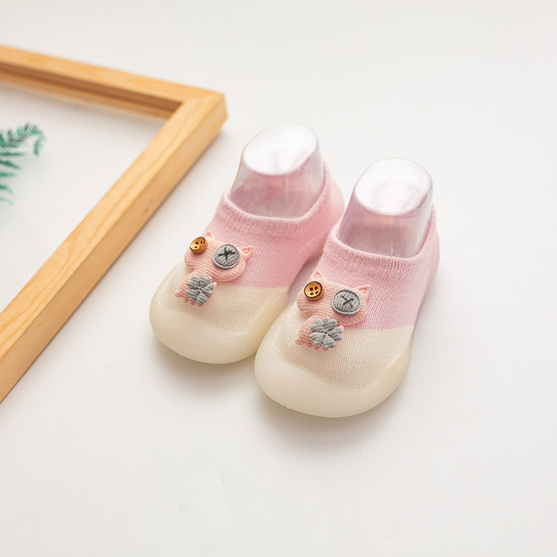 Zapatos de algodón recién nacidos de dibujos animados para gatos, zapatos de silicona para niños, zapatos para bebés, calcetines suaves, zapatos para bebés