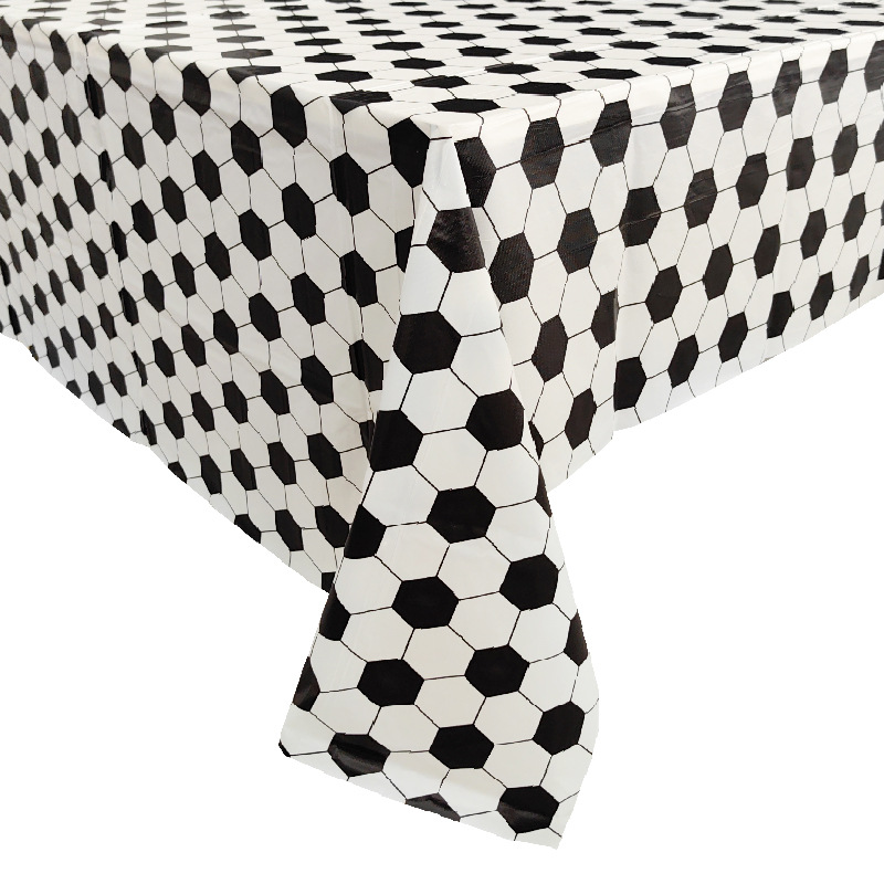 Cross-border Amazon desechable PE rectangular engrosada impreso mantel de fútbol béisbol fiesta de cumpleaños tema mantel