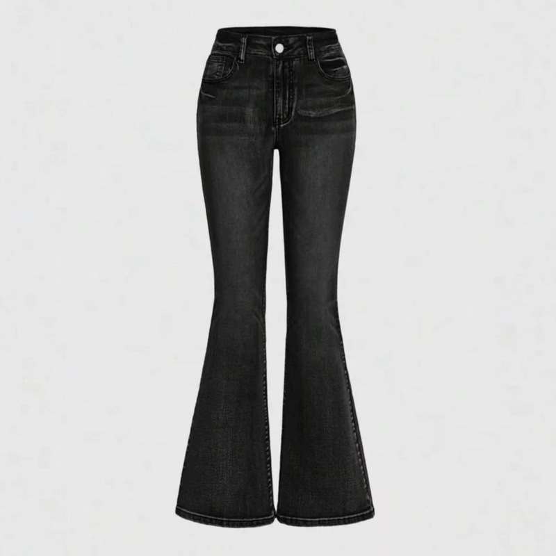 Low-Waist Flared Denim Pants