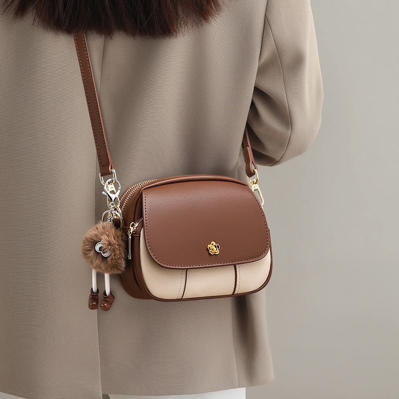 2026 New Arrival Genuine Leather Women's Small Round Bag, Luxury Niche Designer Phone Bag, Crossbody Mini Bag - Thumbnail 6