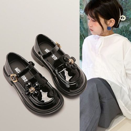 Children's Princess Shoes Leather Shoes Spring and Autumn Children's Single Shoes Soft Sole British Style Black Student Girl Loafers