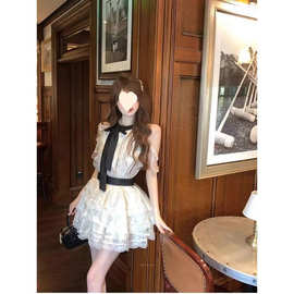 天鹅之梦裙摆复古盛宴连衣裙甜美系带蕾丝娃娃裙