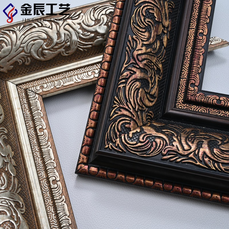 10 cm patrón europeo PS líneas espumadas pintadas a mano murales marcos de oro marcos de plata de resina decorativa