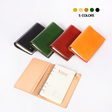 植鞣皮复古手工商务笔记本活页日记本子A6记事本真皮简约手账本