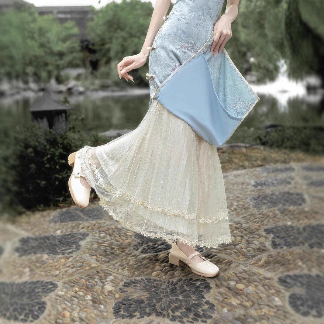 Hanfu Lace Petticoat Anti-Exposure Cheongsam Inner Skirt Anti-Static Underskirt
