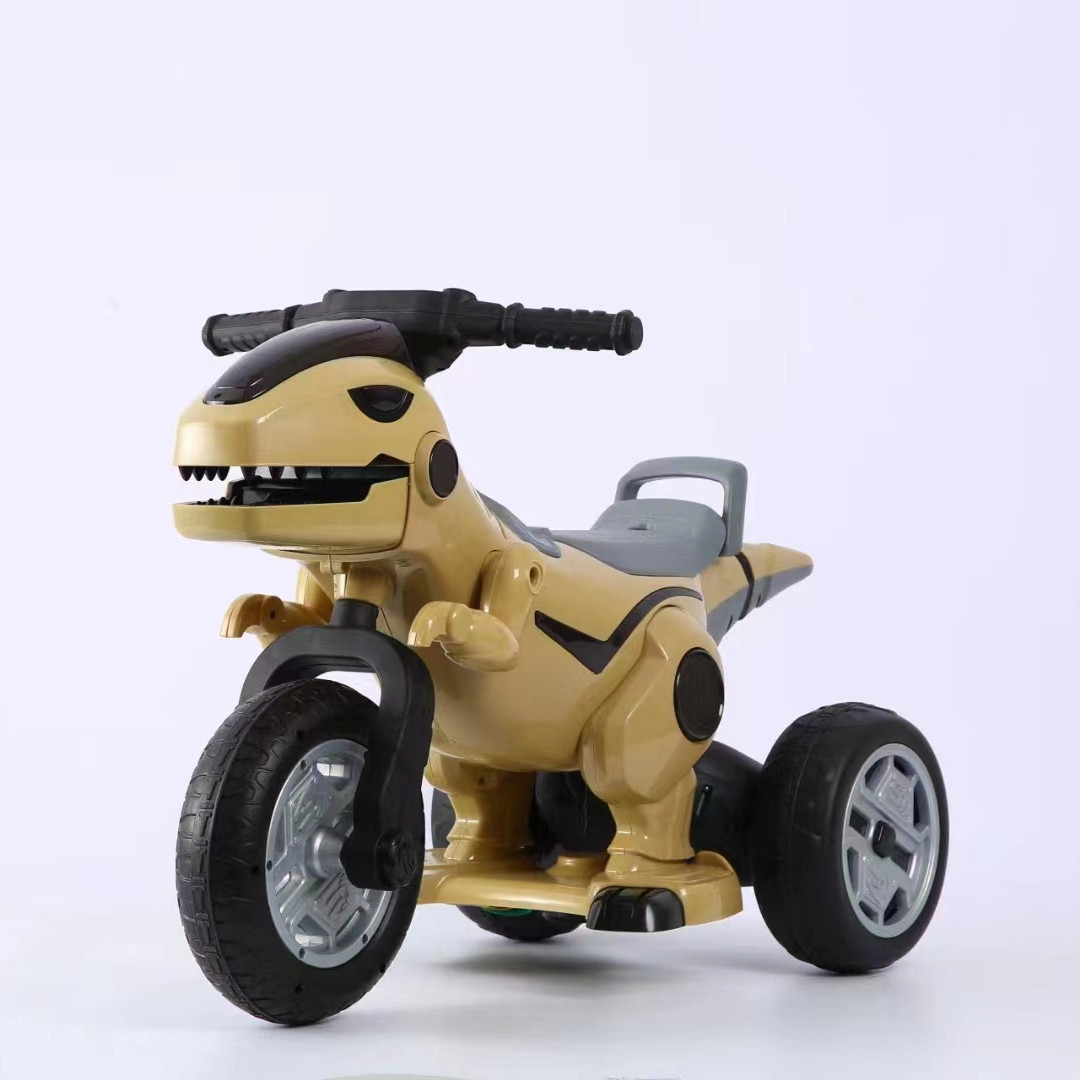 motocicleta para niños dinosaurio coche de juguete eléctrico para niños y niñas triciclo anti-rollover coche de carga grande coche de batería