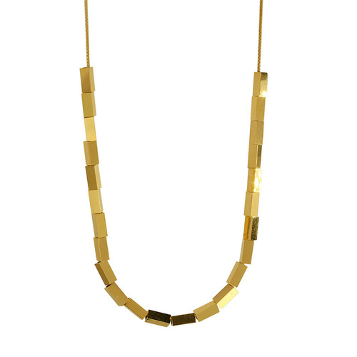 New European and American design square necklace women's snake bone chain high-end niche cold style titanium steel clavicle chain